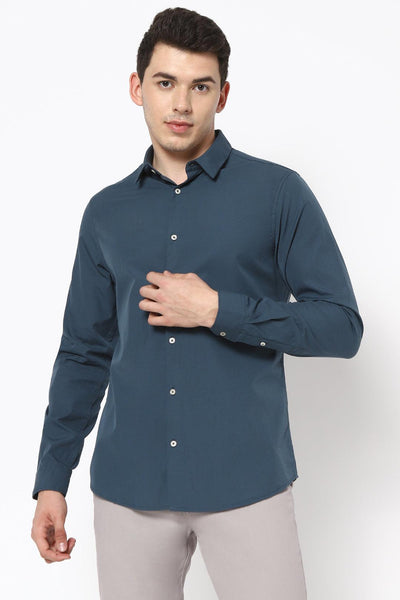 Steel Blue Solid Shirt - English Colours