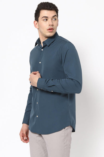 Steel Blue Solid Shirt - English Colours