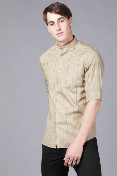 Khaki Striped Shirt - English Colours